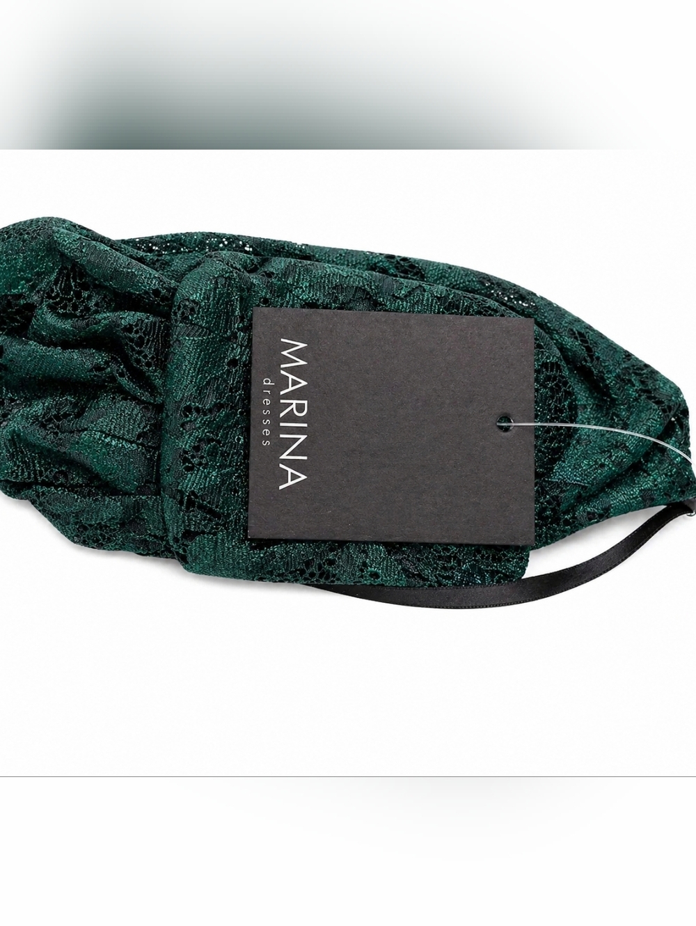 Green Lace Tiered Spaghetti-Strap Dress Size 10 - Picture 3 of 4